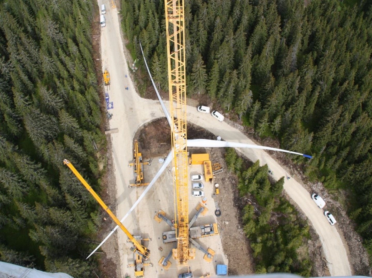 Windrad Aufbau von oben